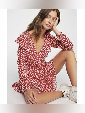 FREE PEOPLE FRENCHIE RED MINI DRESS